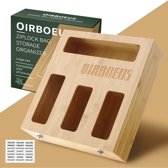 Bamboo ziplock storage organizer - Picture 2 of 10